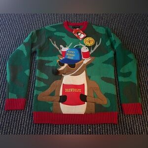 NWT Sm Brewdolph Santas Drinking Team Drink Holder Ugly Sweater Xmas Christmas